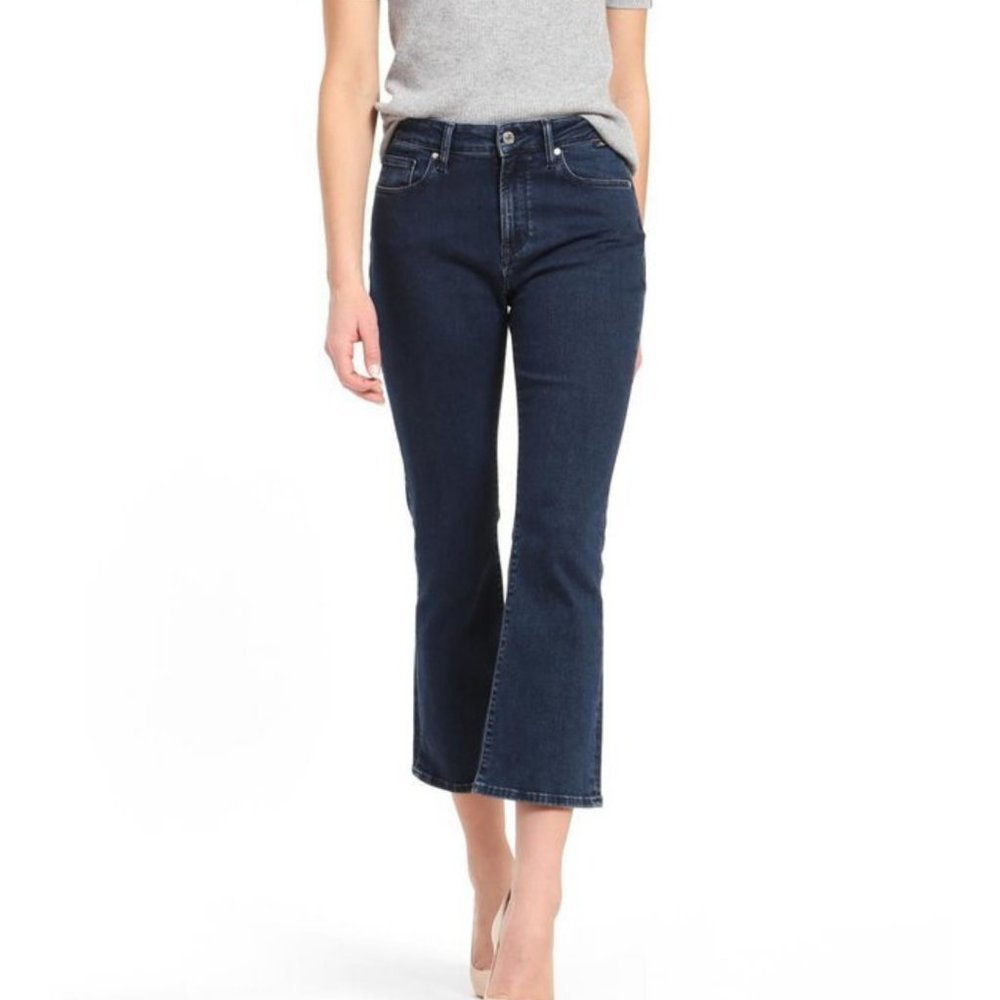 Mavi Jeans Amber Bell Bottom Retro Cropped Flare Low Rise Blue 28